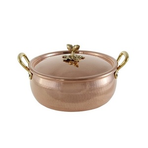 Marmite de forme ronde de qualité supérieure en pot de service de nourriture martelé en cuivre pour la vaisselle d'hôtel à la maison - Product Image 4