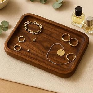 Plateau en bois d'acacia, plateau irrégulier pour cacahuètes, pour la cuisine, les fruits, les tasses à thé, la vaisselle de fête, plateau de service par f s i - Product Image 6