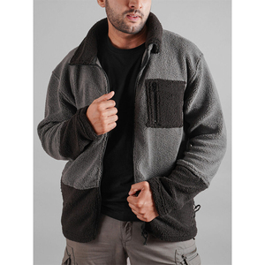 Venta caliente de los hombres de invierno Sherpa prendas de vestir exteriores de alta calidad de lana Polar chaqueta bordada Logo cálido espesar cierre de cremallera - Product Image 1
