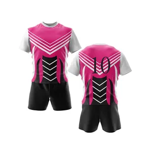 2024 nouveau OEM en gros uniforme de vêtements de sport personnalisé meilleur maillot et short d'uniforme de rugby de sublimation avec logo et taille personnalisés