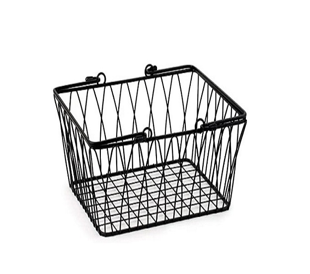Black Metal Wire Mesh Basket Storage Organizer Kitchen Basket Food Organizer Storage Basket