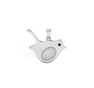 925 plata esterlina Robin pájaro colgante ovalado bisel sólido marco en blanco para cenizas de resina recuerdo leche materna joyería conmemorativa DIY - Product Image 6