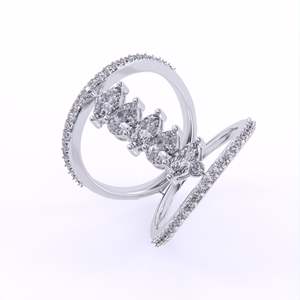 Excelente anillo de diamantes de diseño, curva luminosa pavimentada con ajuste de puntas, diamantes cultivados en laboratorio, precio muy razonable - Product Image 6