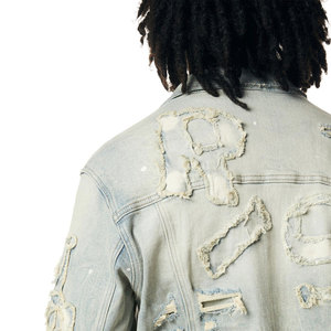 Ensemble pantalon et veste en jean pour homme, style hip-hop, léger et facile à porter, design uni personnalisé, 100% coton, respirant, haute qualité - Product Image 3