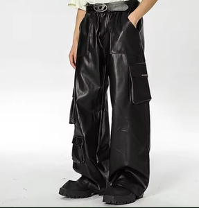 กางเกงหนังนุ่มทนทานสำหรับผู้ชาย สวมใส่สบาย ทรงปกติ ทันสมัย ระบายอากาศได้ดี ทรงตรง - Product Image 4