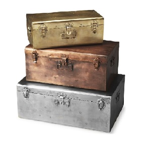 Boîte de rangement rectangulaire en métal pliable moderne en gros avec un design sculpté, facile à nettoyer pour les bijoux, usage domestique - Product Image 1