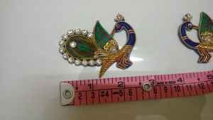 Traditional Beaded Peacock-Shaped Stone Patches for Bridal Gowns Sarees <b>Wedding</b> Dresses Peacock Style Mesh Fabric <b>Accessory</b> - Product Image 6