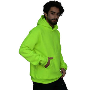 Sweat à Capuche Surdimensionné pour Homme en Coton Mélange de Polyester Jaune Fluo Streetwear Pull pour Style Décontracté Sweats à Capuche Taille Confortable - Product Image 3