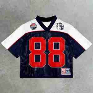 High Quality Custom Oversized Mesh Football Jersey <b>T</b>-<b>Shirt</b> Retro Soccer Mesh <b>Shirts</b> <b>Men</b> Boxy Mesh Football <b>T</b> <b>Shirt</b> - Product Image 1