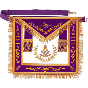 Tablier maçonnique pour maîtres maçons et collier en chaîne maçonnique argentée, régalia maçonnique, tablier de loge bleue - Product Image 6