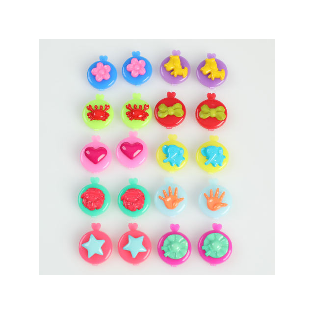 Adorable CUTE Hair Accessories For Girls Adorable Sunflower Circle and Ribbon Plastic Hair Barrettes With Self Hinge Design