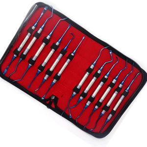 Ensemble d'instruments chirurgicaux dentaires en titane de 12 pièces avec remplissage composite à poignée creuse Manuel bleu à double extrémité et source d'alimentation - Product Image 2