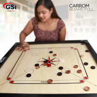 Plateau de jeu de carrom en bois naturel fait main, personnalisé OEM/ODM, surface de jeu en contreplaqué, bordure en bois dur de 3 x 1,5 pouces, revêtement mat