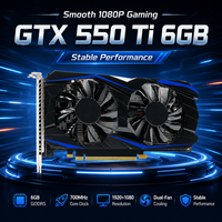 Carte graphique de jeu GTX 550 Ti 6 Go DDR5 192 bits 1080p pour PC, double ventilateur, DVI/VGA pour PCI Express 2.0 X16, ordinateur de bureau