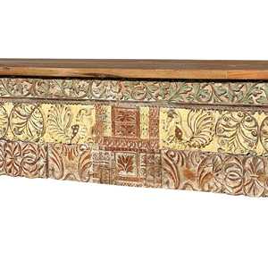 Hand-Carved Vintage Wooden Console <b>Table</b> Luxury Rustic for Entry Villa Living Room Bedroom Handmade Solid Wood <b>Mirrored</b> Hotels - Product Image 6