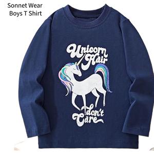 Camiseta de Manga Larga para Niños de Algodón con Cuello Redondo Estampado - Product Image 1