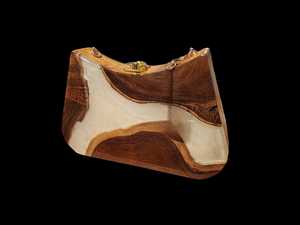 Hot Bán 100% Indonesia Nguồn Bằng Gỗ Nhựa Người Phụ Nữ Độc Đáo Độc Quyền Hiện Đại Cổ Điển Thời Trang Va Li Tay Túi Ly Hợp Ví - Product Image 5