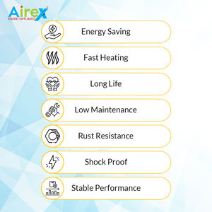 Airex 1500 Watt Elément chauffant électrique pour geyser à eau en acier inoxydable Type de triangle Chauffe-chaudière tubulaire - Product Image 6