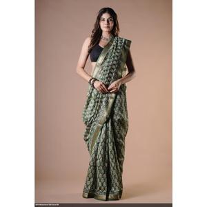 Hand Drawn Banarasi Maheshwari Saree Silk Heavy Georgette <b>Net</b> Modal <b>Fabric</b> Indian Ethnic Style Women Zari Border Soft Wedding - Product Image 1
