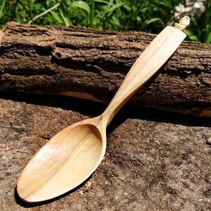 GUIDE CUILLÈRE EN BOIS SCULPTURE Logo personnalisé Ustensile de cuisine en bois naturel Cuillère solide en bois d'acacia pour la cuisine - Product Image 4