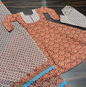 Presentamos el Nuevo Conjunto Kurta-Plazzo de Chanderi de Alta Calidad, Completamente Cosido, con Hermosa Blusa Bordada, Salwar de Chanderi para Fiesta - Product Image 3