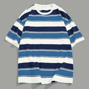 เสื้อยืดปักลายสำหรับผู้ชายเสื้อแขนสั้นผ้าคอตตอนป้องกันการพันกันการเย็บปัก - Product Image 1