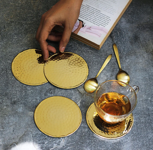 Sous-verres en laiton faits à la main de qualité supérieure, écologiques, épaisseur personnalisée, pour table, bar, sous-verres en métal pour tasse à thé, vin - Product Image 1