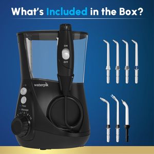 Hydropulseur Waterpik Aquarius pour le nettoyage des dents, des gencives, des accolades, des soins dentaires, l'alimentation électrique avec 10 réglages, WP-662 noir - Product Image 6