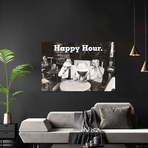 Modern Style Happy Hour <b>Poster</b> Made of Paper for Wall Decor - Product Image 3