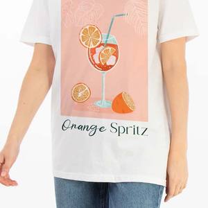 Slim Fit femmes décontracté à manches courtes haut court Logo personnalisé blanc filles t-shirt imprimé tricoté basiques/95% coton/5% Spandex tissu - Product Image 6