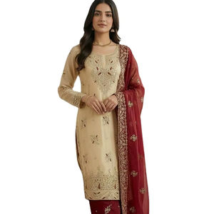 Nouvel ensemble de salwar kameez pour femmes, spécial fêtes Eid/Ramadan/Lahore, en matériaux de qualité supérieure, look élégant, avec dupatta assortie, en vente. - Product Image 1