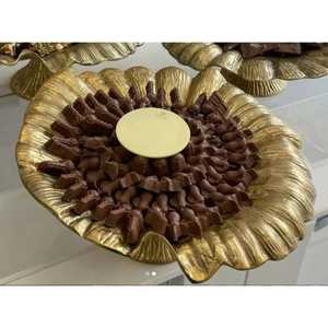 Plateau en métal chocolat pour la décoration et les articles de fête Plateau de service de marchandises de mariage avec plateau de service en argent et de couleur antique attrayant - Product Image 2