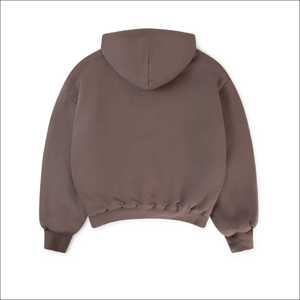 Sweats à capuche en molleton gris chiné de qualité supérieure, 100 % coton, 600 GSM, lourds, anti-rétrécissement, respirants, à épaules tombantes - Product Image 4