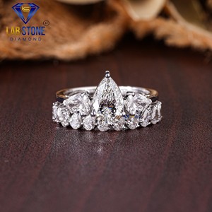 Anillo de oro blanco con diamante tallado en PerA TDW 2,58 de Lab-Stone / Elegance por triplicado, brillo sin fin/color de la EF-VS - Product Image 5