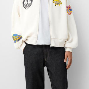 เสื้อฮู้ดผู้ชายแบบมีซิปสีทึบแนวสตรีทมีฮู้ดแบบหลวมเสื้อผ้าชั้นนอกมีฮู้ดผ้าคอตตอนใส่ได้ทั้งผู้ชายและ100% - Product Image 3