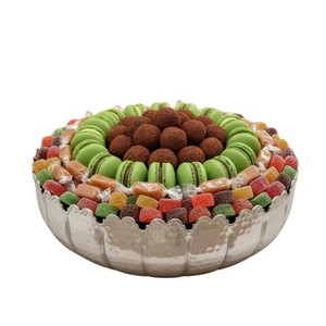 Hammered Silver Metal Bowl With Chocolate Bowl Decorative <b>Sweet</b> Dessert <b>Gift</b> Set For Parties And Any Events At Cheap Price - Product Image 1