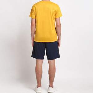 T-shirt et short en coton 100% délavés à l'acide motif solide vintage Ensemble 2 pièces d'été décontracté pour hommes respirant pour la saison d'hiver - Product Image 3