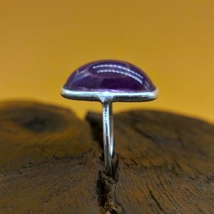 <b>Boho</b> Style 925 Sterling Silver <b>Ring</b> Trendy Artisan Crafted Amethyst Pear Cut for Wedding Party Wholesale Jewelry - Product Image 1