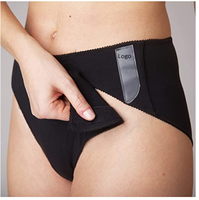 Culotte Hipster Unie Taille Moyenne pour Femme, Fermeture Facile en V avec Crochets et Boucles, en Coton Tricoté et Spandex, Écologique et Respirante, OEM