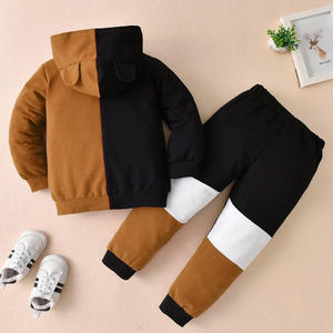 Haute qualité pull couleur blocage survêtement pour garçons enfants Collection d'hiver pas cher taux tendance tenues décontracté vêtements de plein air - Product Image 2