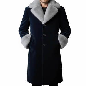 เสื้อโค้ทผู้ชาย ผ้าวูล/โพลีเอสเตอร์  ใส่สบาย  สำหรับใส่ในชีวิตประจำวัน  มีจำหน่าย - Product Image 1