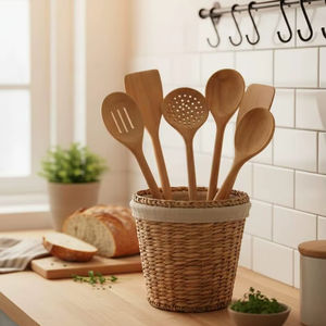 Cuillères à café jetables 100% naturelles en bois écologiques, gravées, huile de noix de coco, décoration intérieure, vaisselle d'hôtel, luxe - Product Image 1