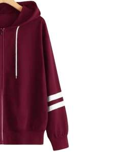 Sweat à capuche zippé à imprimé floral marron pour femme, style oversize décontracté, streetwear, veste d'hiver tendance - Product Image 3