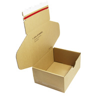 Cajas de embalaje y correo de flauta B corrugada personalizada reciclada usada popular de comercio electrónico con tira de rasgado y cintas