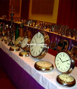 Horloge de bureau de maison nautique pour la décoration intérieure Horloge de bureau en laiton antique Base boussole Style Vintage horloge de bureau de bureau en laiton de bureau - Product Image 2