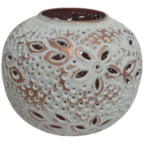 Bougeoir Antique Design Fer Rond Votif Blanc Avec Cuivre Antique Bougeoir Pour La Décoration Intérieure Personnalisé En Gros En Vrac - Product Image 1