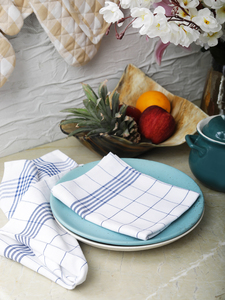 Chiffons de nettoyage de cuisine en coton recyclé avec motif à carreaux carrés tissés pour les serviettes de cuisine à usage domestique - Product Image 4