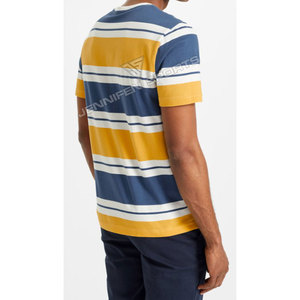 Camiseta de Hombre de Manga Corta, 100% Algodón Puro, a Rayas de Dos Colores, Transpirable, de Secado Rápido, Ligera, Personalizable y Económica - Product Image 6