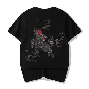 Camisetas Deportivas Ligeras y Transpirables de Secado Rápido para Hombre, Manga Corta, 220g, Estilo Holgado, Tejido Liso Teñido - Product Image 4