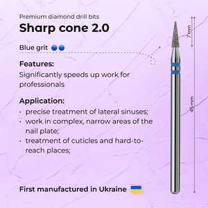 Fast Precision Diamond Sharp Cone <b>Nail</b> Drill Bit 2.0mm Blue Grit for Professional Cuticle Care - Product Image 3
